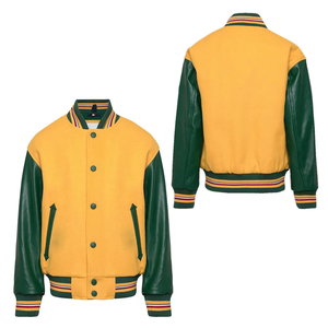 Chaqueta de Béisbol Varsity Vintage de Poliéster Personalizada OEM, Chaquetas de Béisbol Resistentes al Viento para Hombre con Logotipo Personalizable - Product Image 2