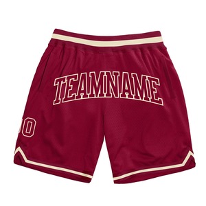 Industrie Direct Engro Sportswear Basketball Shorts Custom Maroon Maroon Authentic Throwback Basketball Shorts - Product Image 1