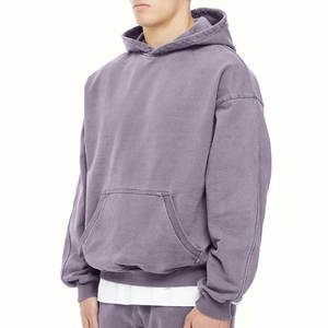 Ropa de calle holgada de alta calidad para hombre, algodón lavado con piedra de alta calidad, peso pesado, hombro caído, sudaderas con capucha de lavado ácido de gran tamaño personalizadas - Product Image 6
