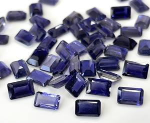 Octágono de iolita natural 4x6mm, corte facetado de alta calidad, piedra preciosa suelta Octágono de alta calidad - Product Image 4