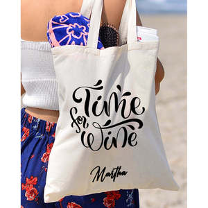 Sacs fourre-tout en toile de coton Time Wine Design pour les vignerons, les usines de spiritueux, l'emballage écologique, sacs de transport - Product Image 3