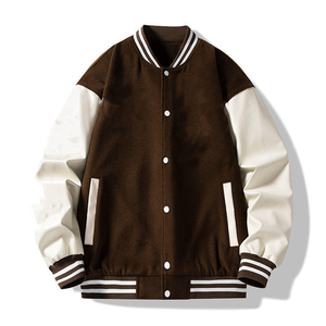 Chaqueta Deportiva Varsity Unisex Personalizable al por Mayor con Mangas de Cuero, Chaquetas Lisas para Hombre para Invierno, Últimos Diseños - Product Image 6