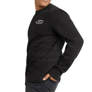 Sweatshirts noirs confortables pour hommes 100% coton Vêtements décontractés légers pour la saison hivernale - Product Image 3