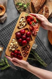 Plateau de service classique en bois carré peint à la main pour cadeaux - Product Image 3