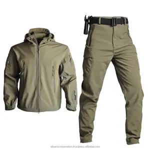 Custom Design Outdoor Sports Hunting Clothes Tactical Soft Shell Uniform Men Autumn And Winter Fleece Warm Suit Warm Keeping Sui