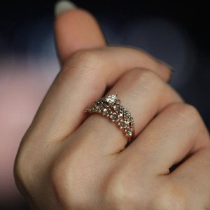 Ensemble de bagues de mariée en argent sterling 925 avec zircon rond élégant pour femmes - Product Image 1