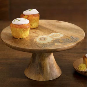 ขาตั้งเค้กไม้ลายดอกไม้แบบใหม่ ขาตั้งเค้กไม้หรูหรา - Product Image 1