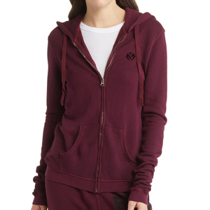 Plain Hoodie Fleece Zip-up Heavyweight Thick Winter mujeres moda sudaderas con capucha - Product Image 5