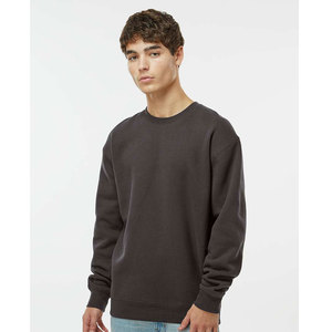 Otoño Invierno adulto suelto Casual 345GSM Color sólido American Fleece cuello redondo mezcla de algodón sudadera de gran tamaño para hombres - Product Image 1