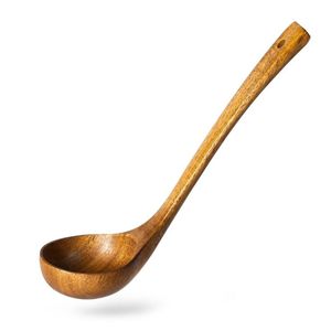 Classic Solid Wood <b>Large</b> Curved Long Handle Kitchen Cooking Spoon Premium <b>Wooden</b> Utensils Home Hotel & Restaurant Use - Product Image 1