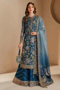 Lehenga Choli Anarkali lourdement orné pour femmes, broderie à la main de luxe, sequins, travail de pierres, style de mariée, tenue de soirée - Product Image 2