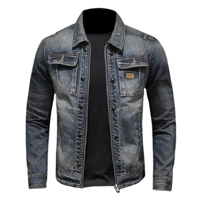 DCY 2025 nouveauté recadrée veste en Nylon décontracté velours côtelé Bomber avec fourrure de renard Denim tissu veste imperméable pour hommes - Product Image 3