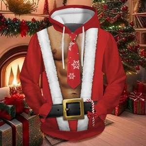 Sudadera con Capucha de Forro Polar con Cremallera y Diseño de Muñeco de Nieve Navideño Blanco para Hombre y Mujer - Sudadera para Fiestas y Ropa de Invierno - Product Image 3