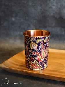 Decorative Printed Eco-Friendly Copper Water Drinking Glass Premium Coating Large Capacity for Barware Home Use Wholesale Price - Product Image 2