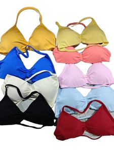 Soutien-gorge de sport sans couture à col licou et dos nu, froncé sur le devant, à bretelles, pour entraînement intensif, gym et yoga - Product Image 3