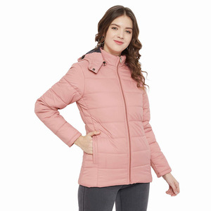 Service OEM Vestes matelassées pour femmes Respirant Rose Couleur Longue Longueur Casual Winter Outwear Capuche Winter Outwear Manteaux - Product Image 3