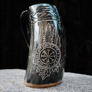 Taza de cuerno de búfalo de acero inoxidable de 700ml de alta calidad, acabado pulido, cuerno vikingo Natural para beber, tapa de cerveza de café para manualidades - Product Image 2