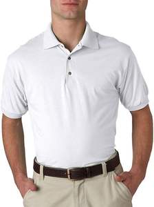 Chemise de golf à manches courtes pour homme, anti-rides, en tricot uni, 100% coton, séchage rapide, performance - Product Image 3
