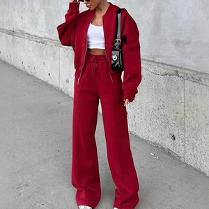 100% coton pantalon de survêtement 2 pièces pantalon évasé ensemble hommes deux pièces ensembles femmes survêtement survêtement pantalons de survêtement et ensembles à capuche - Product Image 6