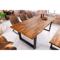 Ensemble de table à manger pliante moderne européenne faite à la main, écologique, 100% bois massif, hauteur réglable pour la maison, l'entrée, l'hôtel