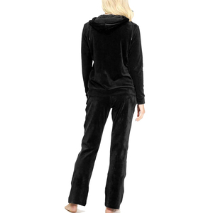 Conjunto de chándal de terciopelo de dos piezas para mujer, de manga larga, en color sólido, de alta calidad, último estilo, en venta. - Product Image 2