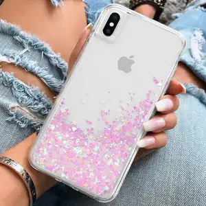 Luxury liquid glitter sand telephone cover case for iphone 14 15 quicksand fundas para celulares for sansung S23 note 20 S22