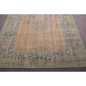 พรมตุรกีขนาด 6.3x8.9 ฟุต, พรมขนสัตว์วินเทจสีน้ำเงินสไตล์โมร็อกโก - Product Image 4