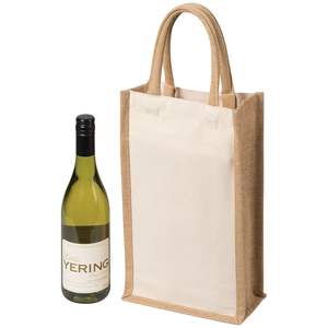 Vente en gros pas cher Vintage imprimé organique Calico sac en jute naturel sac en jute pour le vin avec poignée de longueur - Product Image 5