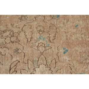 9.9x12.6 ft Rug, Vintage Turkish Rug, <b>Brown</b> Solid <b>Wool</b> Rug - Product Image 5