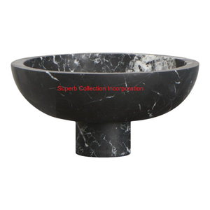 Cuenco de Pedestal de mármol verde y negro de lujo, frutero decorativo hecho a mano, pieza central para decoración moderna de lujo para el hogar, venta al por mayor - Product Image 3