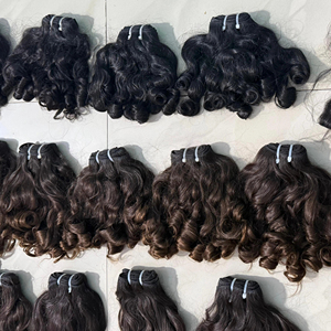 Tejido de cabello humano Bouncy Curly Cutícula alineada Natural Negro Suave Durable Extensiones de cabello virgen para mujeres al por mayor - Product Image 5