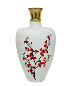 Florero de hierro esmaltado blanco hecho a mano, diseño Floral rojo, jarrón de piso de lujo para decoración del hogar, sala de estar, restaurante, Gold Coast - Product Image 1
