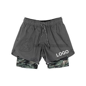 กางเกงขาสั้นลำลองสำหรับผู้ชาย ผ้าโพลีเอสเตอร์ 100% รับสกรีนโลโก้ ผ้าสองชั้น สำหรับออกกำลังกาย ฟิตเนส วิ่ง แห้งเร็ว ระบายอากาศได้ดี สีพื้น - Product Image 5