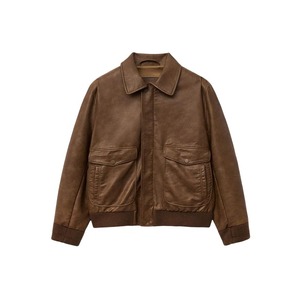 Premium Men's <b>Winter</b> <b>Jacket</b> High Quality Thick <b>Leather</b> Stand Embroidered Crocheted Weaving Techniques OEM Service Available - Product Image 5
