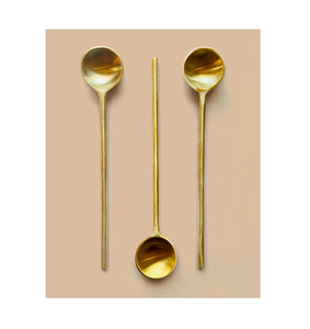 Cuillère en laiton plaqué or polie à la main, manche court, écologique, designs personnalisés, polissage miroir, cadeaux haut de gamme - Product Image 6