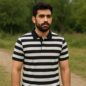 Chemise décontractée pour homme en jersey 100 % coton à manches courtes, motif uni, col imprimé, anti-boulochage, boutonnée - Product Image 4