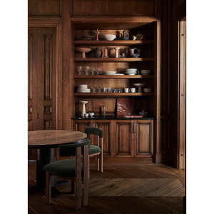 Silla de Comedor de Madera Maciza Natural, Diseño Moderno y Duradero, con Cojín Impermeable Color Oliva para Hogar, Restaurante o Comedor - Product Image 4