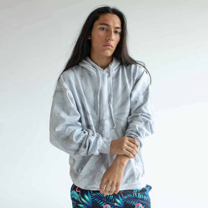 Pull-over oversize unisexe à capuche tie-dye, polaire d'hiver, motif épaules tombantes, imprimé graphique, coton, style streetwear, brodé - Product Image 2