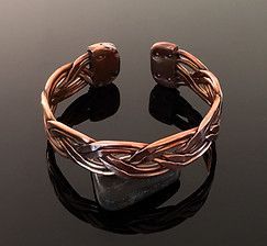 100% อินเดียสร้อยข้อมือทองแดงบริสุทธิ์รักษาโลหะใช้ได้ทั้งชายและหญิงโลหะบริสุทธิ์บำบัดมันวาวธรรมดากำไลแฟชั่น Kada - Product Image 3