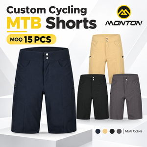 Pantaloncini da ciclismo da <span class=keywords><strong>uomo</strong></span> in poliestere Spandex traspirante con fodera imbottita per Mountain Bike pantaloncini larghi da discesa <span class=keywords><strong>MTB</strong></span> ad asciugatura rapida - Product Image 1