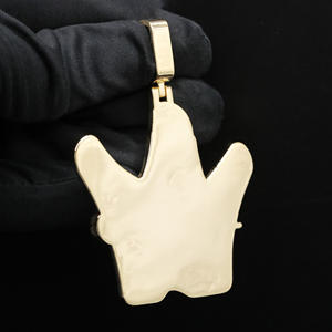 Pendentif Hip Hop personnalisé en acier inoxydable argenté avec diamants CZ glacés - Product Image 2