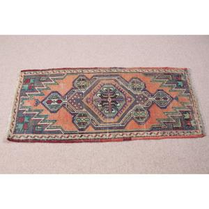 Tapis de 1,7 x 3,9 pieds, tapis turc vintage, tapis patchwork rouge et bleu - Product Image 3