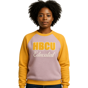 HBCU educado lavanda mangas raglán sudadera Chenille bordado griego hermandad Divine Nine ropa logotipo personalizado moda - Product Image 1