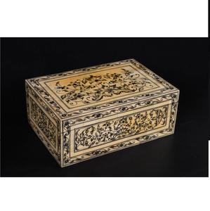 Caja de regalo con incrustaciones de hueso hecha a mano con diseño floral y pintura en relieve pulida para almacenamiento decorativo de recuerdos de joyería - Product Image 2