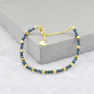 Pulsera de Diamantes Azules Naturales AAA, Chapado en Oro de 18K, Joyería Hecha a Mano, Proveedor Mayorista - Product Image 1
