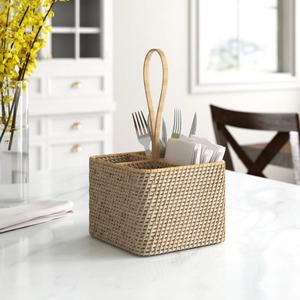 Cesta de Ratán Natural Artex Green Earth, 4 Compartimentos, Hecha a Mano, Ecológica, Moderna, Rectangular, Multiusos, Hecha en Hanói, Vietnam - Product Image 4