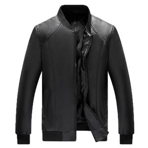 Chaqueta elegante de piel sintética para hombre, cuello alto suave y cálido con bolsillos con cremallera, chaqueta de ajuste Regular para hombre, envío DDP - Product Image 5