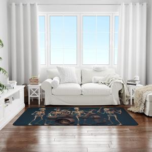 Tapis squelette, Tapis imprimé, Tapis moderne pour salon extérieur, cadeau idéal pour les amateurs de musique, Tapis en velours - Product Image 5