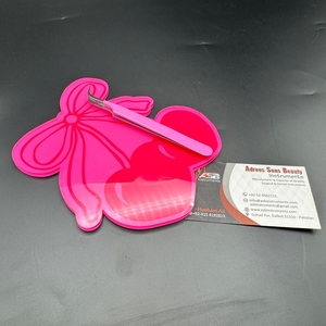 ขนตาปลอมทำจากอะคริลิครูปหัวใจแหนบแม่เหล็กติดขนตาปลอมทำจากโบว์เชอร์รี่สีชมพู - Product Image 4