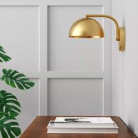 Lampe murale moderne en laiton antique METAL WAVE, construction durable, installation facile pour chambre, bureau, salon, jardin